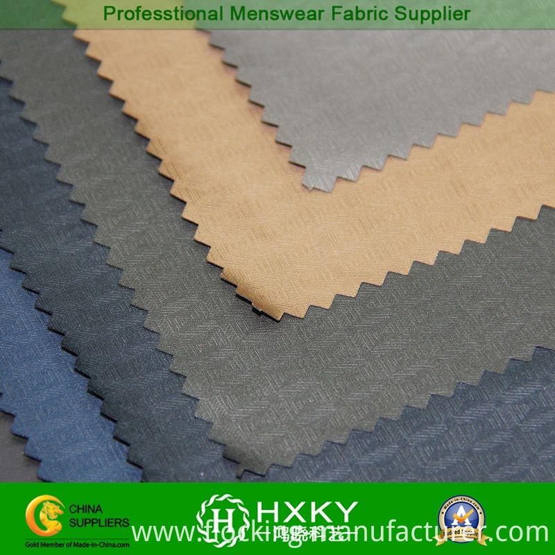 Plaid Design Poly Taffeta Embossed Fabric for Men's Outerwear